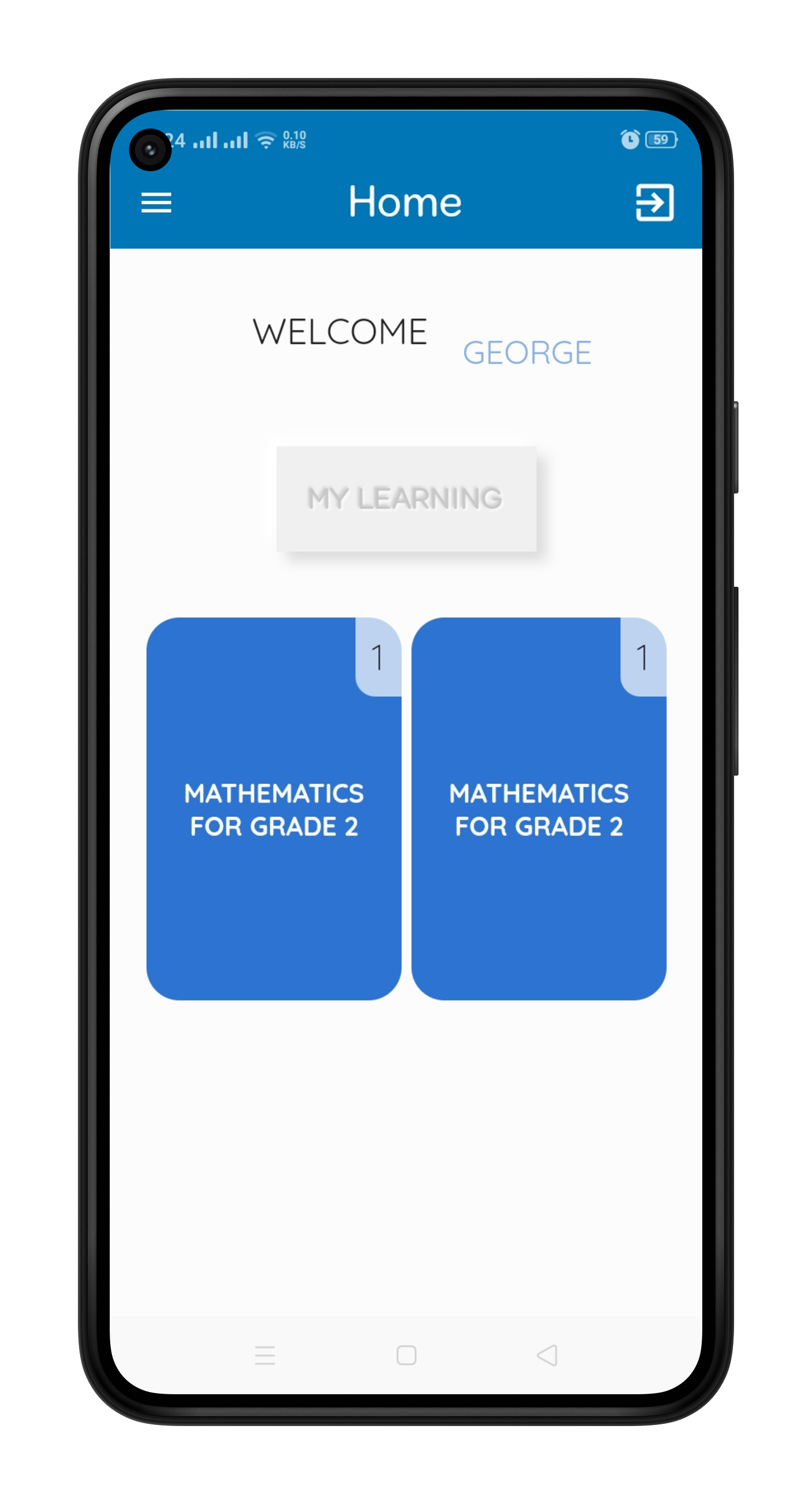 Student courses screen