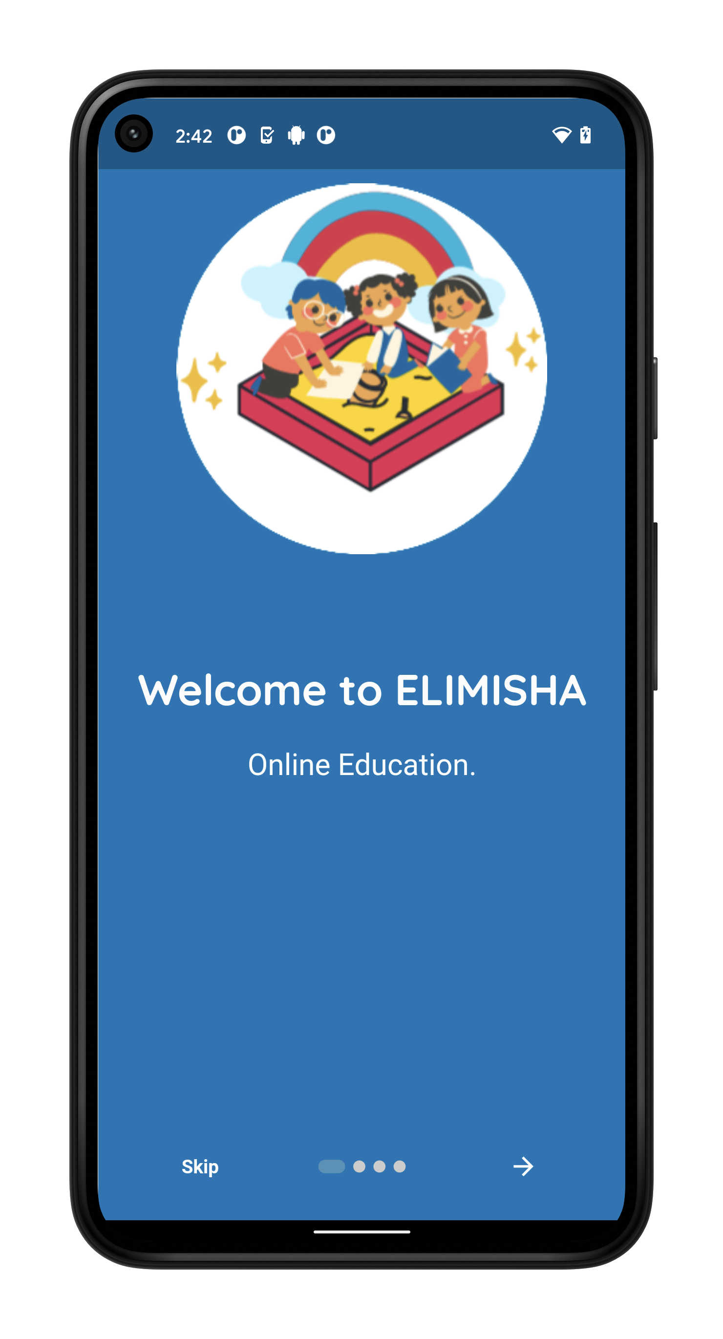 Mobile app landing screen