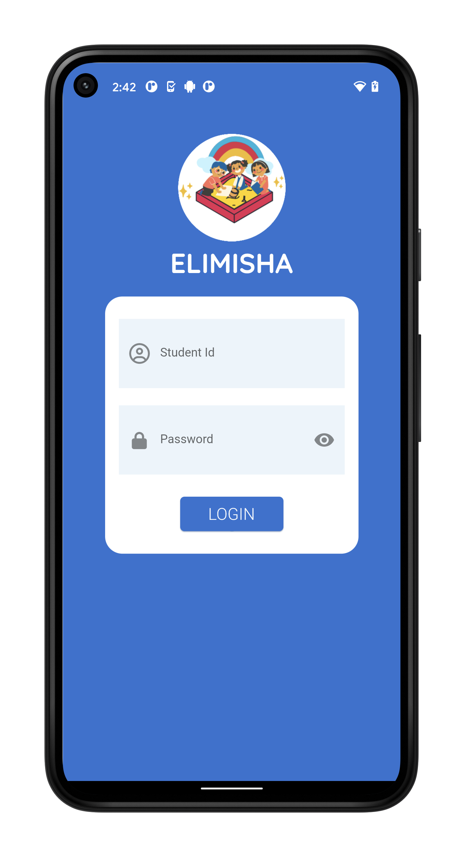 Mobile app login screen