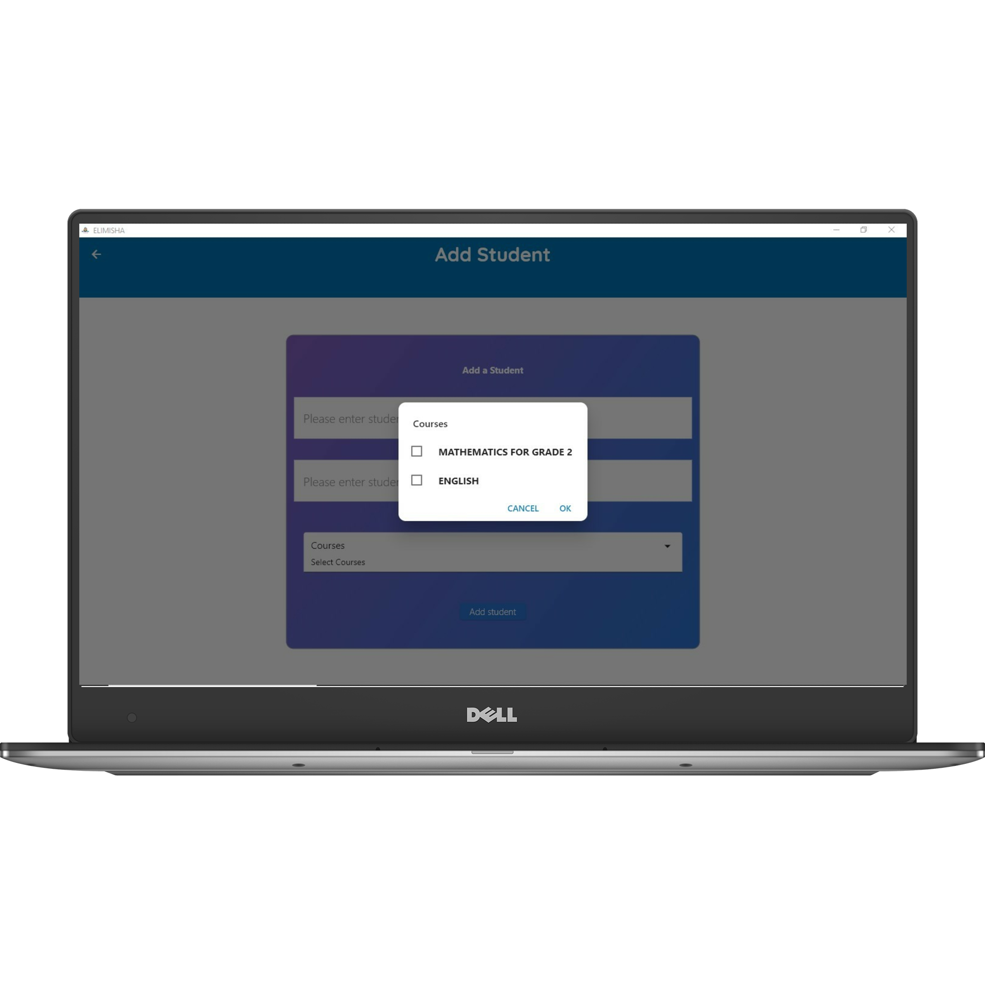 Instructor landing screen